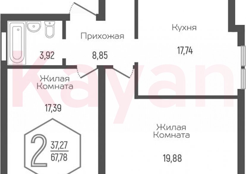 Продажа 3-комн. квартиры, 67.78 кв.м фото 0