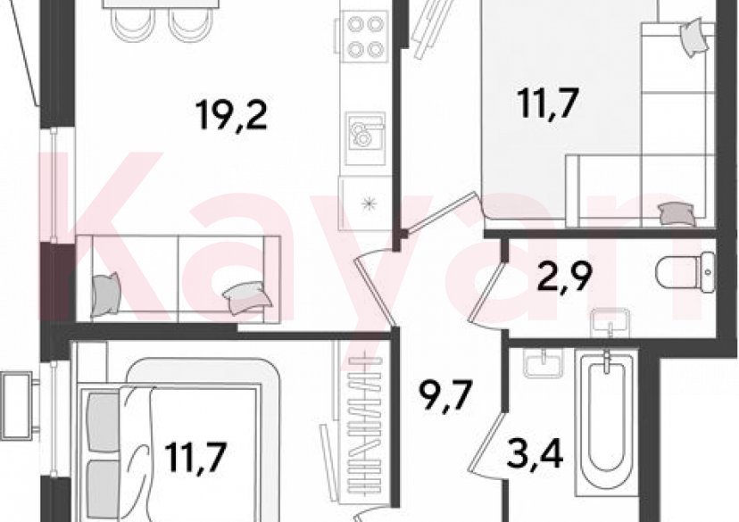 Продажа 3-комн. квартиры, 60.1 кв.м фото 0