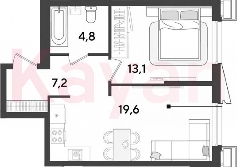 Продажа 2-комн. квартиры, 44.7 кв.м фото 0