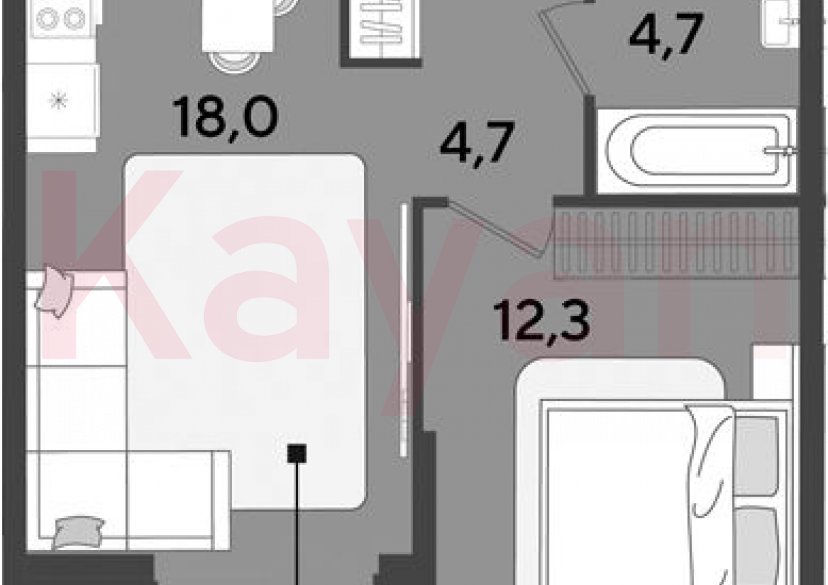 Продажа 2-комн. квартиры, 39.7 кв.м фото 0