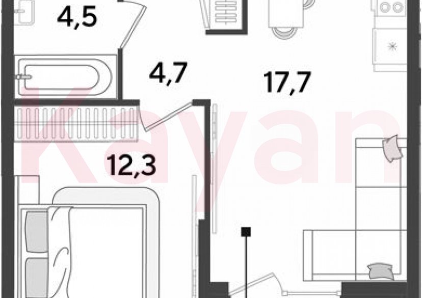 Продажа 2-комн. квартиры, 39.2 кв.м фото 0