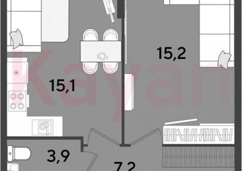 Продажа 2-комн. квартиры, 41.4 кв.м фото 0