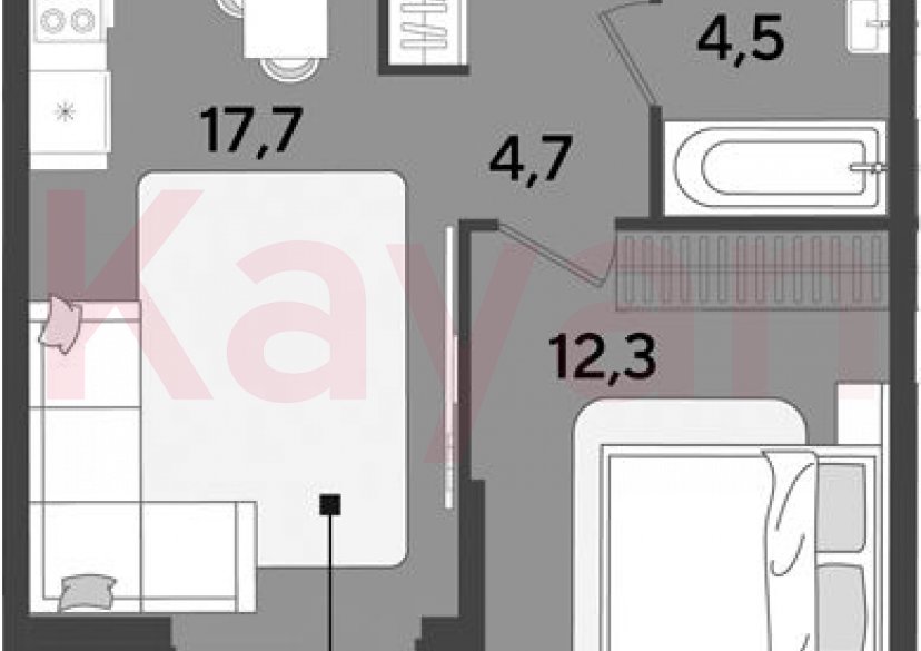 Продажа 2-комн. квартиры, 39.2 кв.м фото 0