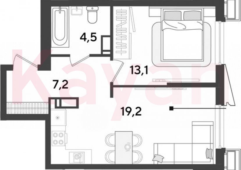 Продажа 2-комн. квартиры, 44 кв.м фото 0