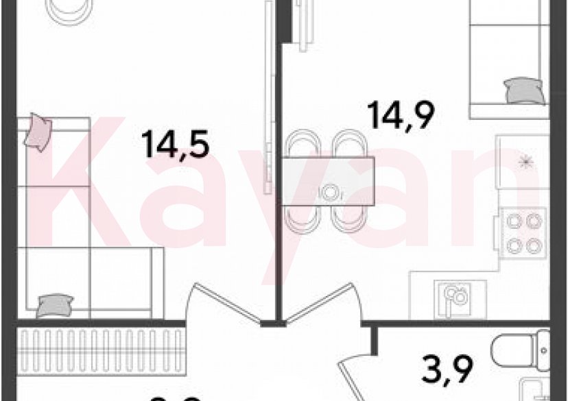 Продажа 1-комн. квартиры, 41.3 кв.м фото 0