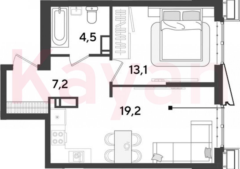 Продажа 2-комн. квартиры, 44 кв.м фото 0