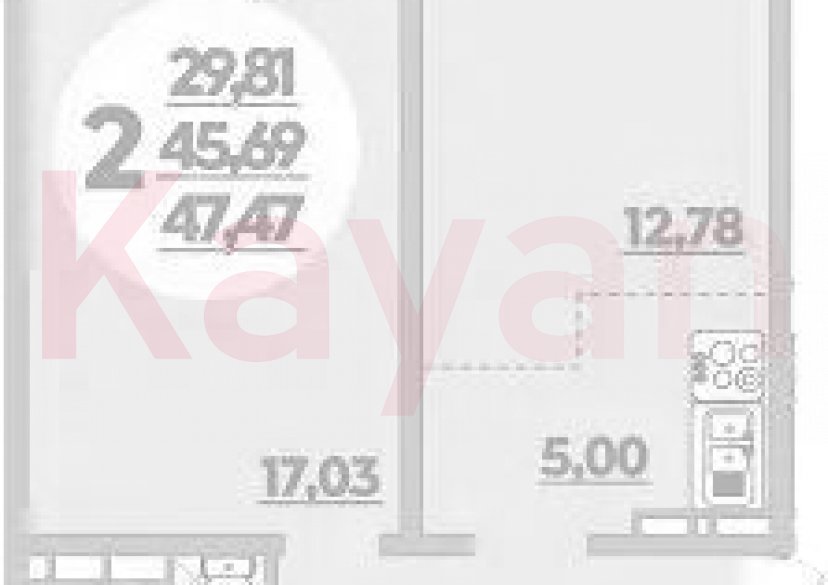 Продажа 2-комн. квартиры, 45.69 кв.м фото 0