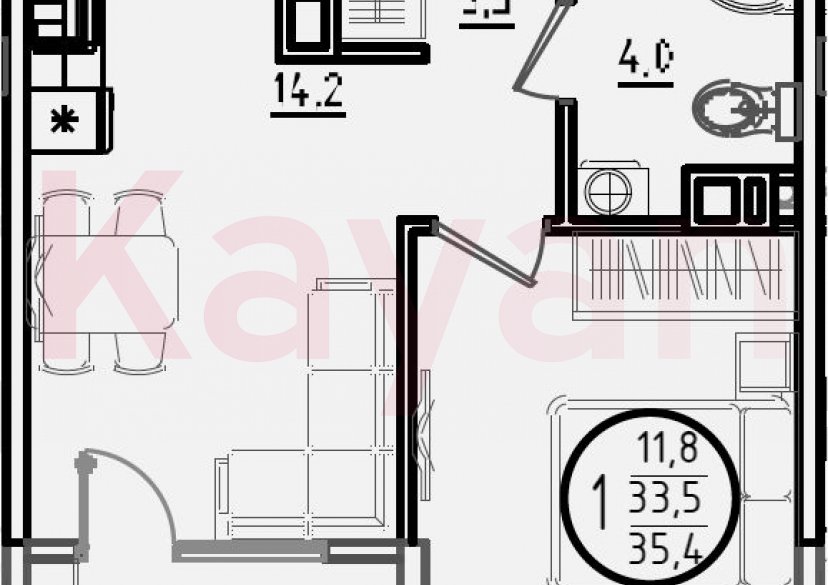 Продажа 1-комн. квартиры, 33.5 кв.м фото 0