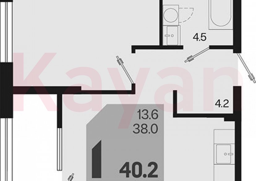 Продажа 1-комн. квартиры, 38 кв.м фото 0