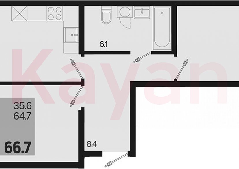 Продажа 2-комн. квартиры, 64.7 кв.м фото 0