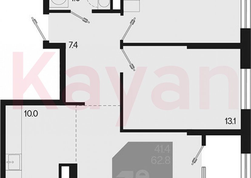 Продажа 3-комн. квартиры, 62.8 кв.м фото 0