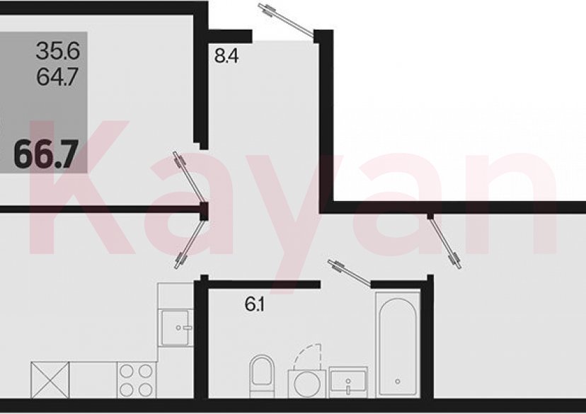 Продажа 2-комн. квартиры, 64.7 кв.м фото 0