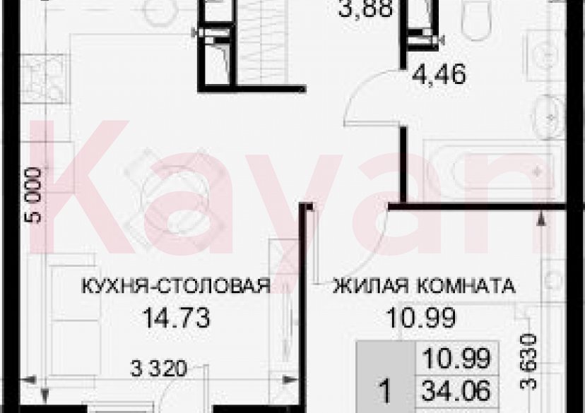 Продажа 1-комн. квартиры, 34.06 кв.м фото 0