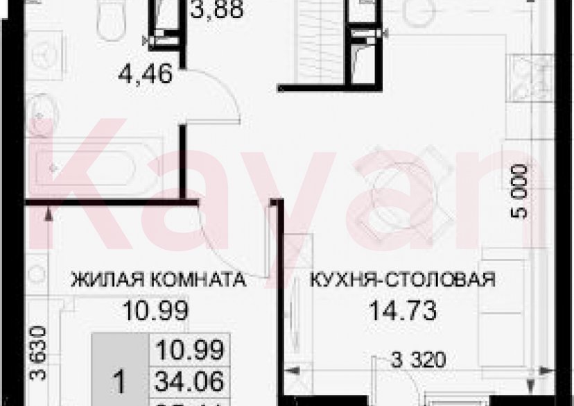 Продажа 1-комн. квартиры, 34.06 кв.м фото 0