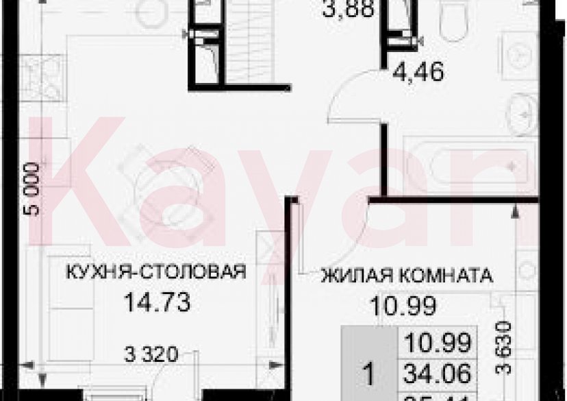 Продажа 1-комн. квартиры, 34.06 кв.м фото 0