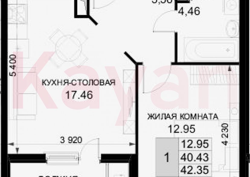 Продажа 1-комн. квартиры, 40.43 кв.м фото 0