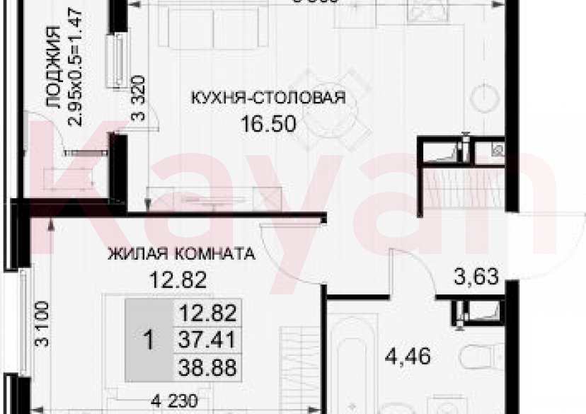 Продажа 1-комн. квартиры, 37.41 кв.м фото 0