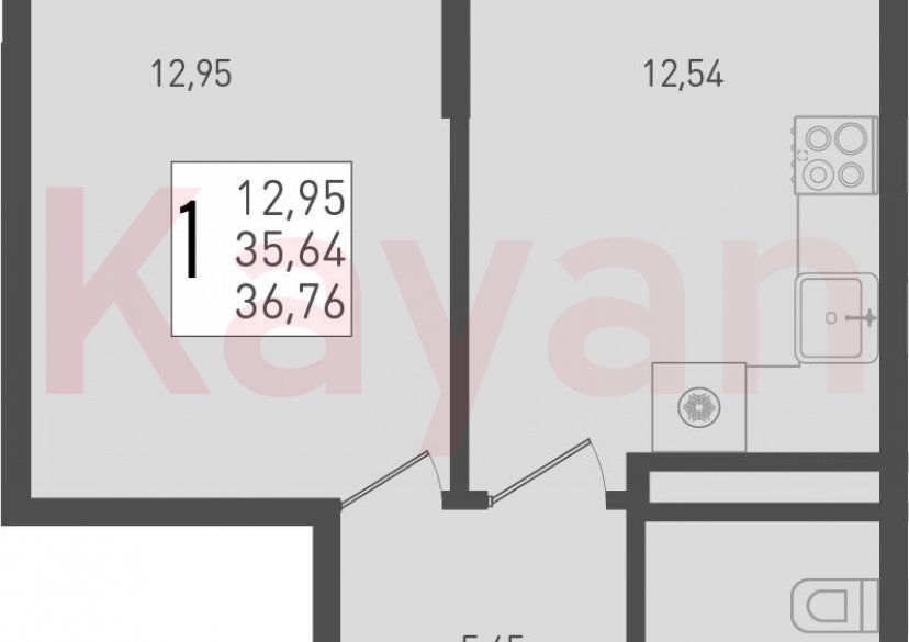 Продажа 1-комн. квартиры, 35.64 кв.м фото 0