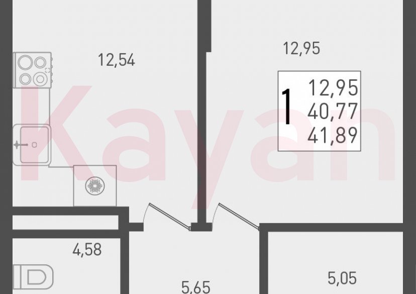 Продажа 1-комн. квартиры, 40.77 кв.м фото 0