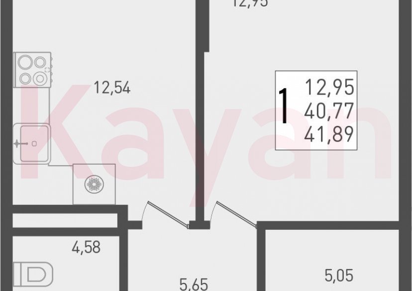 Продажа 1-комн. квартиры, 40.77 кв.м фото 0