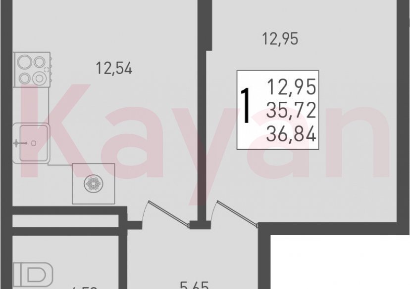 Продажа 1-комн. квартиры, 35.72 кв.м фото 0