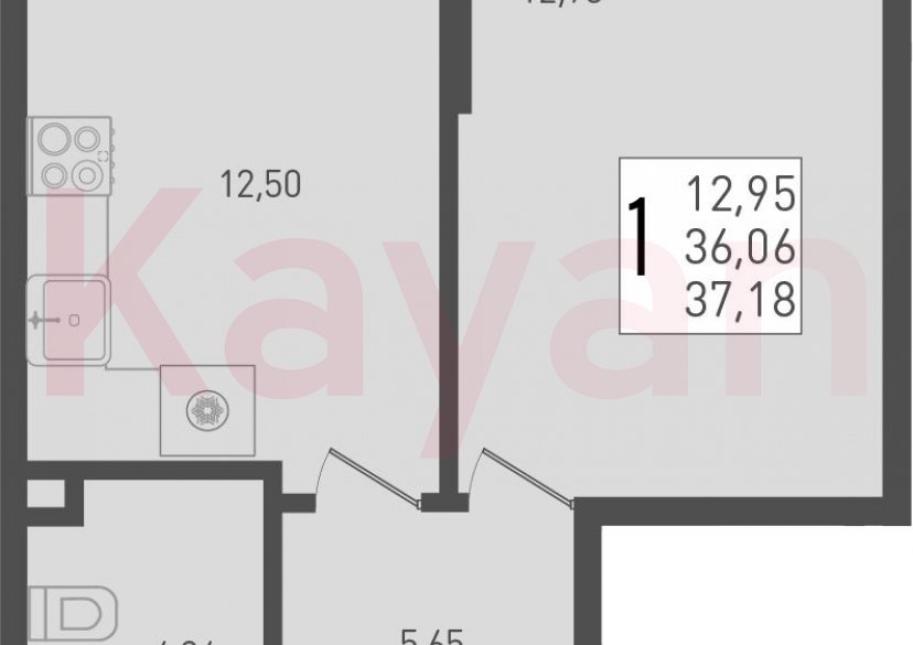 Продажа 1-комн. квартиры, 36.06 кв.м фото 0