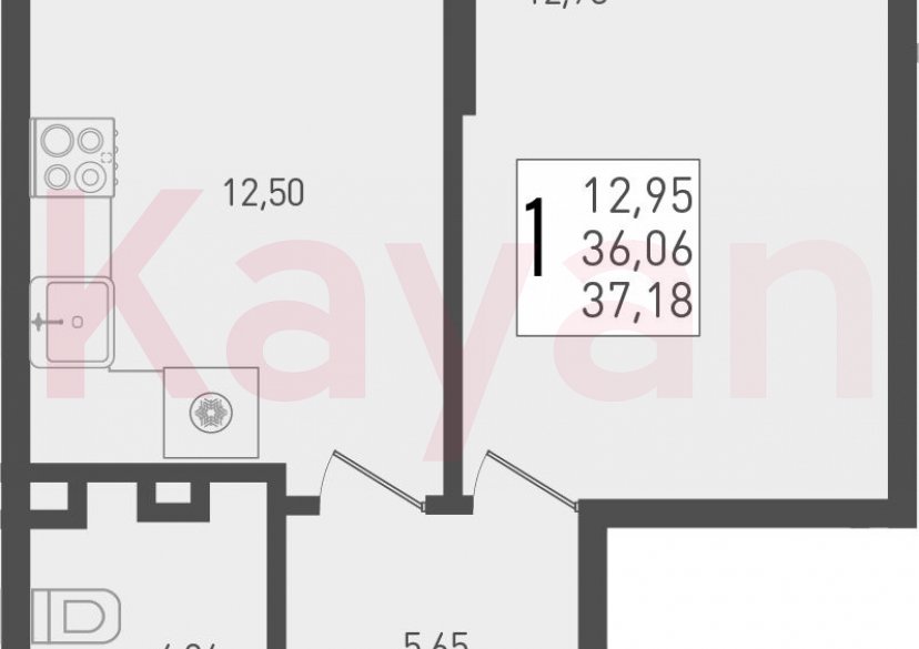 Продажа 1-комн. квартиры, 36.06 кв.м фото 0