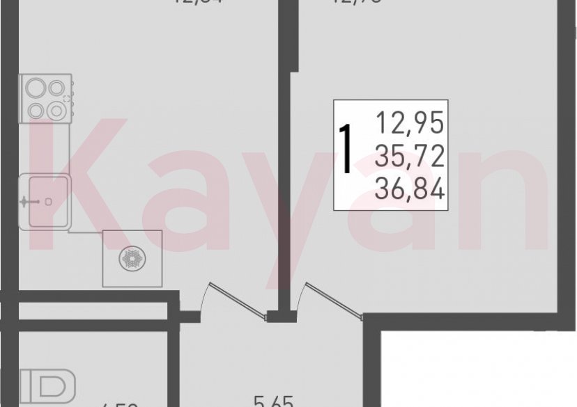 Продажа 1-комн. квартиры, 35.72 кв.м фото 0