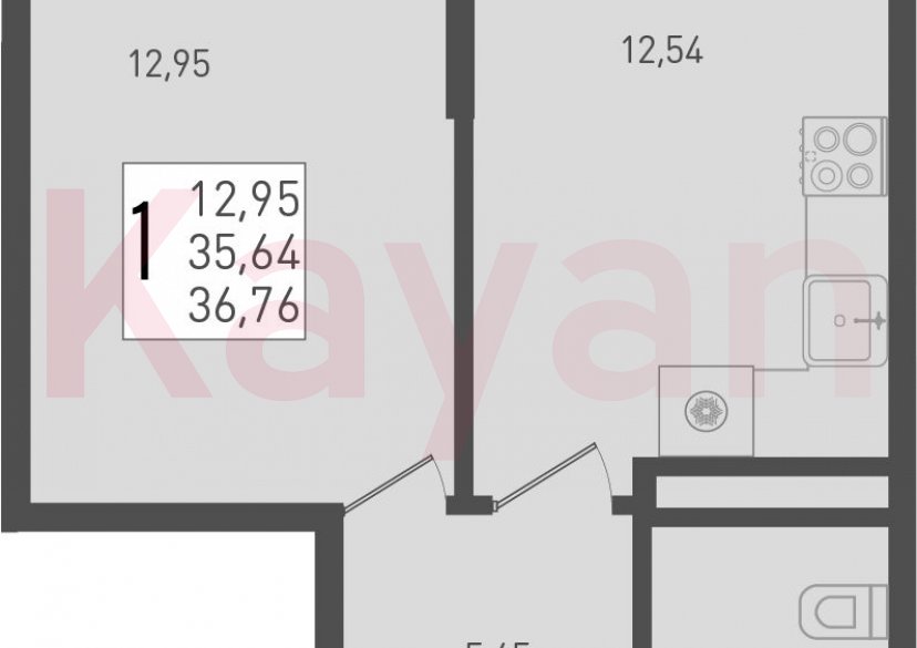 Продажа 1-комн. квартиры, 35.64 кв.м фото 0