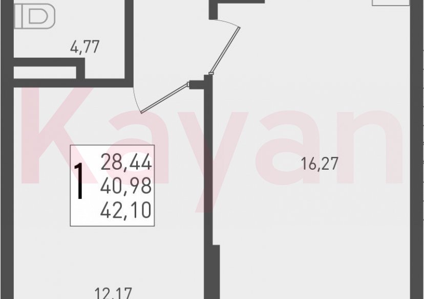 Продажа 2-комн. квартиры, 40.98 кв.м фото 0