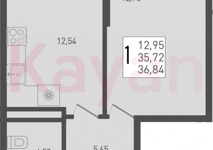 Продажа 1-комн. квартиры, 35.72 кв.м фото 0