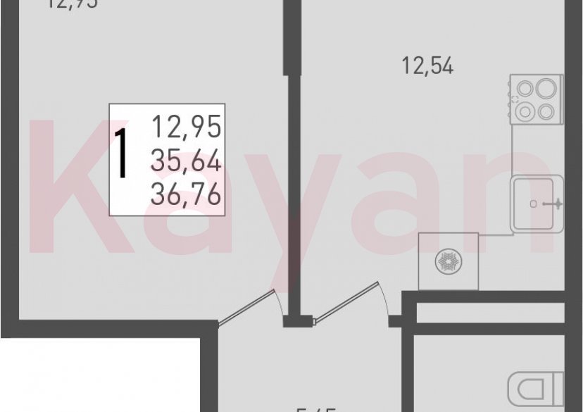 Продажа 1-комн. квартиры, 35.64 кв.м фото 0