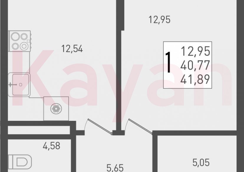 Продажа 1-комн. квартиры, 40.77 кв.м фото 0