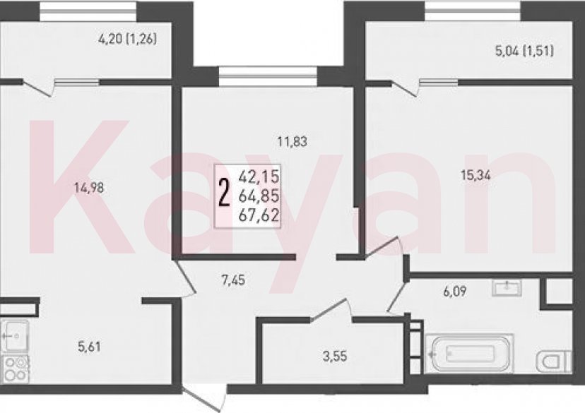 Продажа 3-комн. квартиры, 64.85 кв.м фото 0