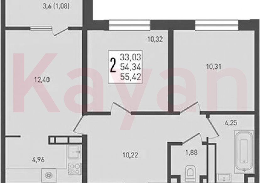 Продажа 3-комн. квартиры, 54.34 кв.м фото 0