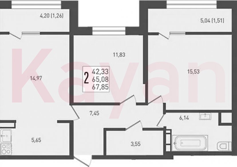 Продажа 3-комн. квартиры, 65.08 кв.м фото 0