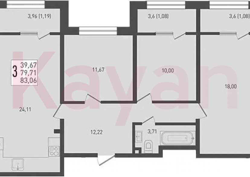 Продажа 4-комн. квартиры, 79.71 кв.м фото 0