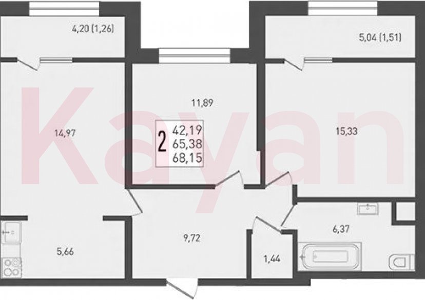 Продажа 3-комн. квартиры, 65.38 кв.м фото 0