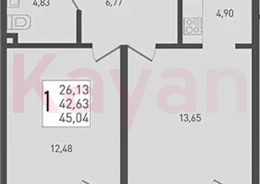 Продажа 2-комн. квартиры, 42.63 кв.м фото 0