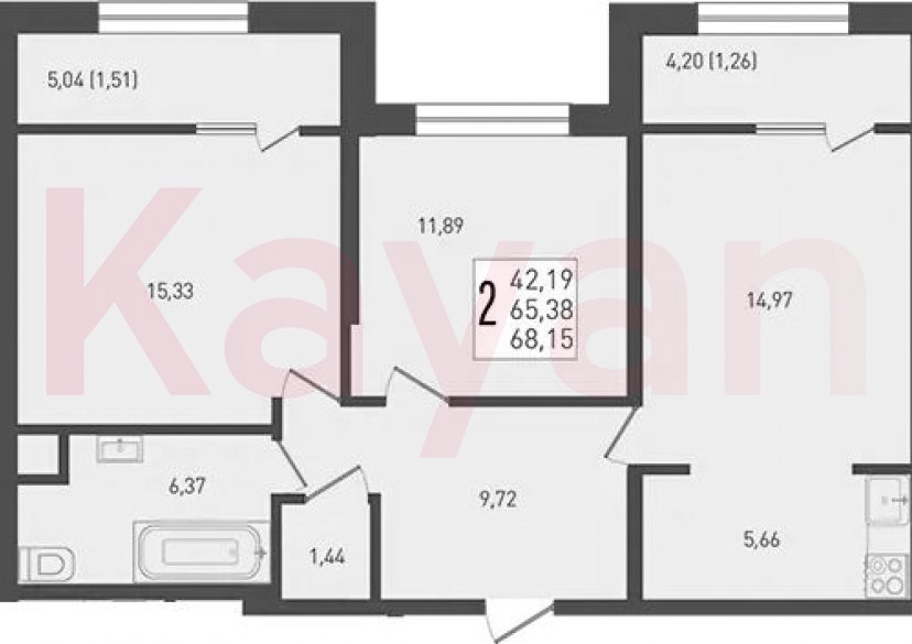 Продажа 3-комн. квартиры, 65.38 кв.м фото 0