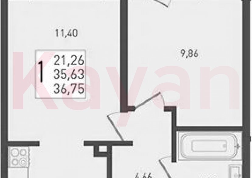 Продажа 2-комн. квартиры, 35.63 кв.м фото 0