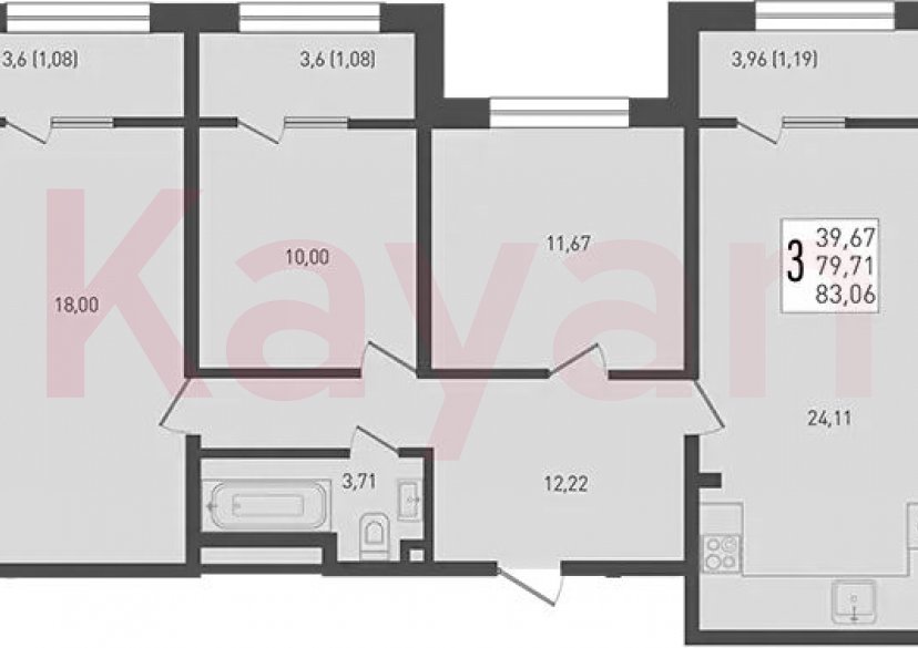 Продажа 4-комн. квартиры, 79.71 кв.м фото 0