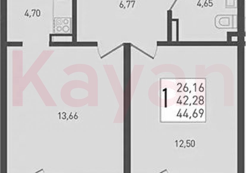 Продажа 2-комн. квартиры, 42.28 кв.м фото 0