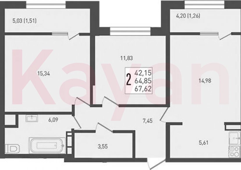 Продажа 3-комн. квартиры, 64.85 кв.м фото 0