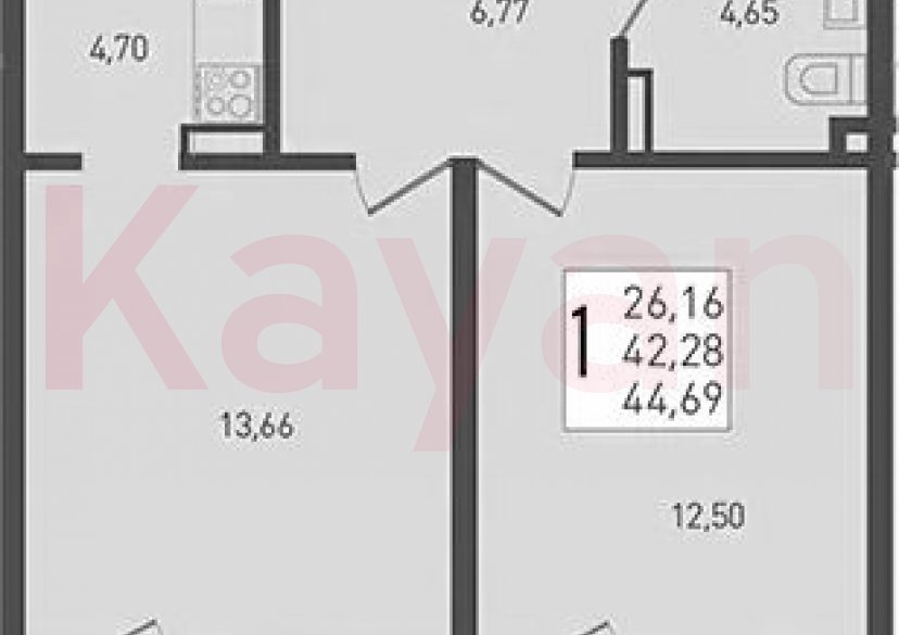 Продажа 2-комн. квартиры, 42.28 кв.м фото 0