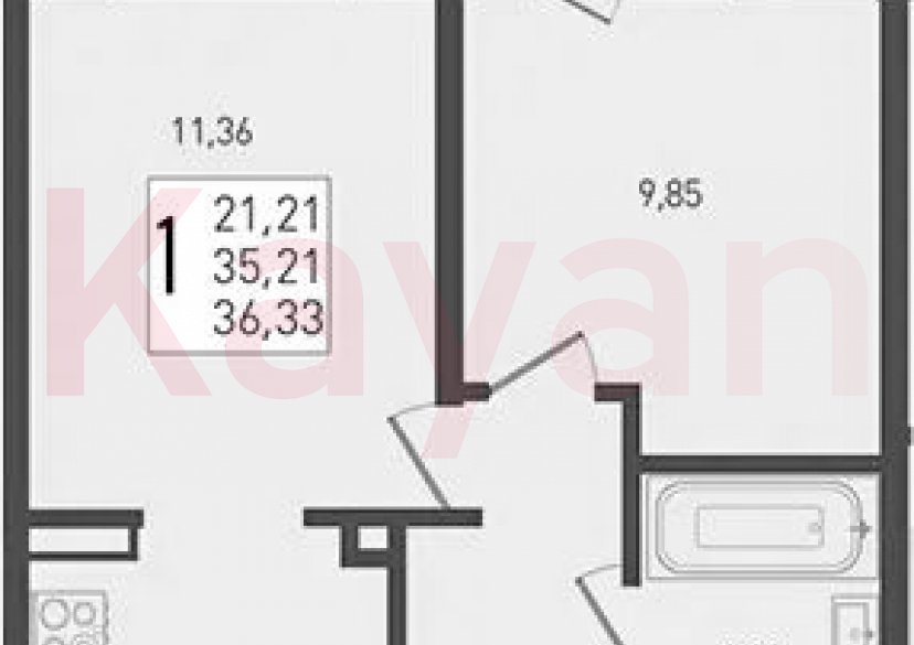 Продажа 2-комн. квартиры, 35.21 кв.м фото 0