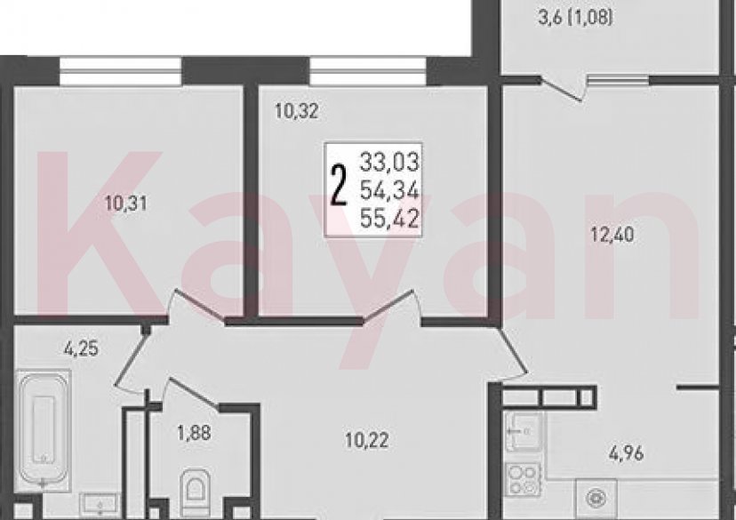 Продажа 3-комн. квартиры, 54.34 кв.м фото 0