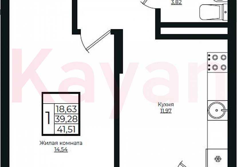 Продажа 1-комн. квартиры, 39.28 кв.м фото 0