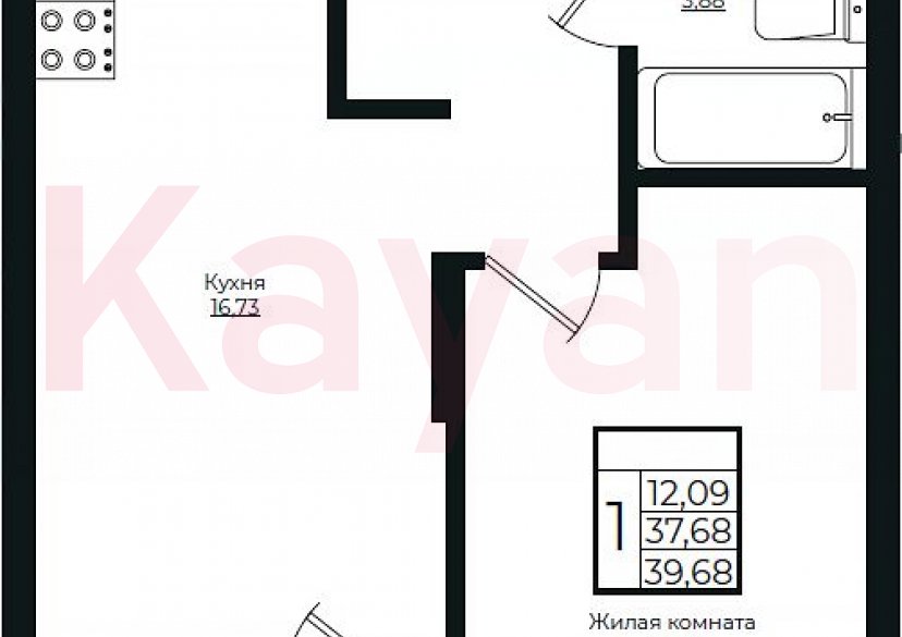 Продажа 2-комн. квартиры, 37.68 кв.м фото 0