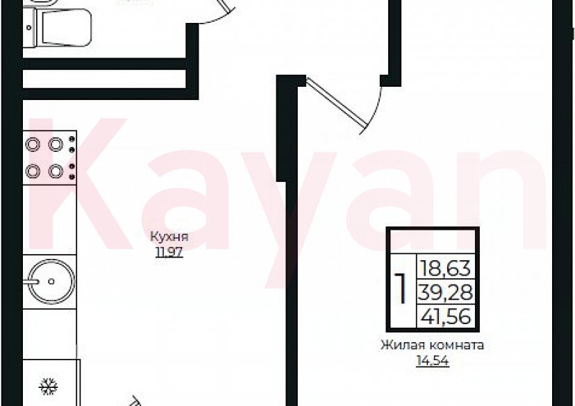 Продажа 1-комн. квартиры, 39.28 кв.м фото 0